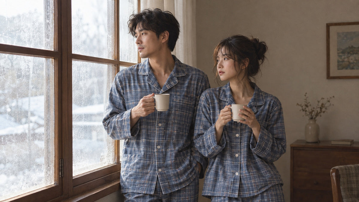 Cặp đôi mặc pyjama cotton mùa đông