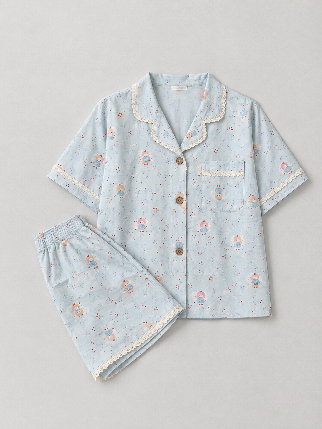 Bộ pyjama dài tay Sương – Xanh bạc hà
