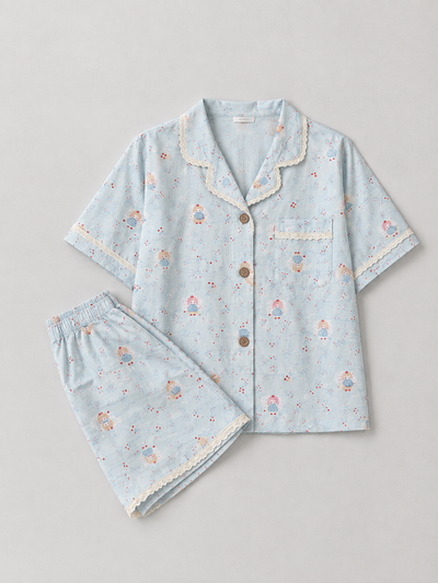 Bộ pyjama dài tay Sương – Xanh bạc hà