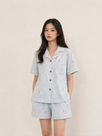 Bộ pyjama ngắn tay Mây – Kem sữa